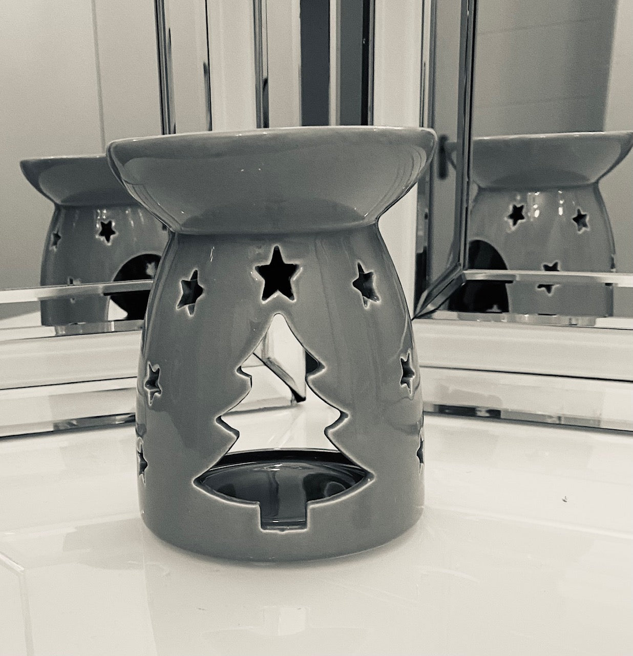 Grey Christmas Tree Cut Out Wax Warmer