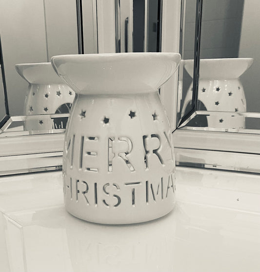 White Merry Christmas Wax Warmer