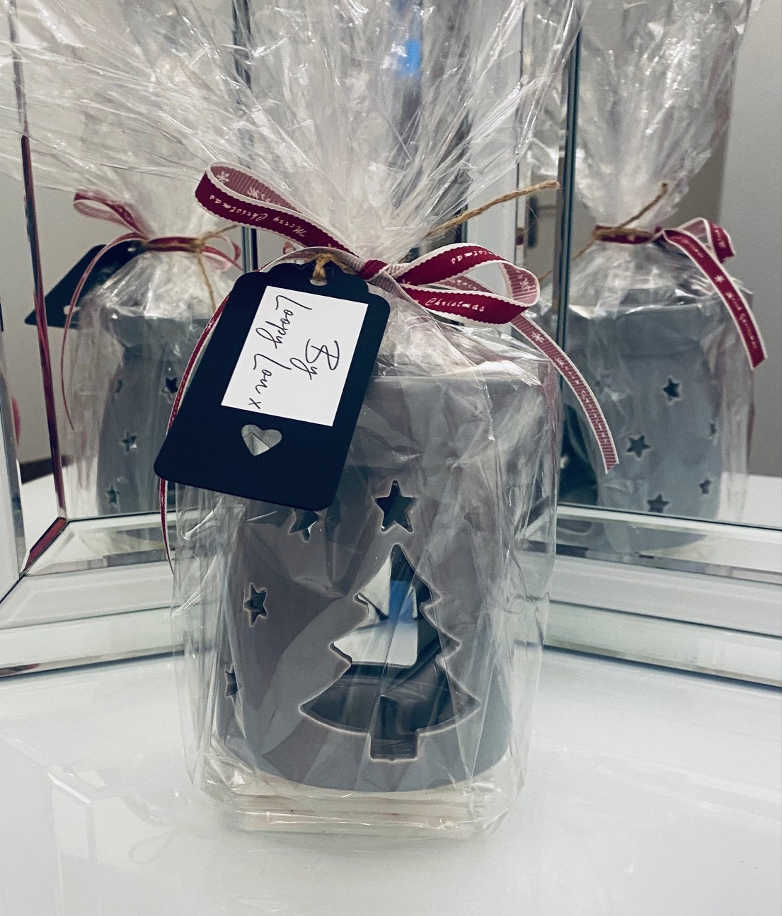 Gift Set Grey Christmas Tree Cut Out Wax Warmer