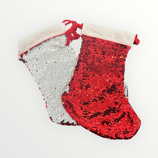 Red & White Sequin Stocking