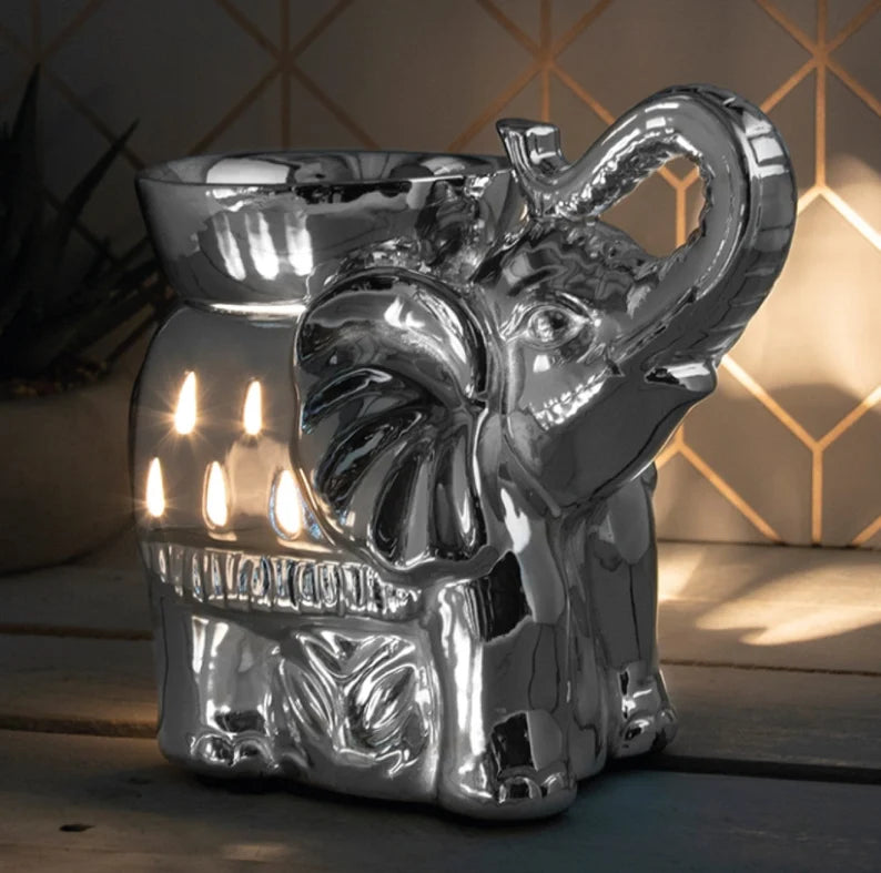 Silver Elephant Lamp Melt Burner Electric Aroma Melt Warmer