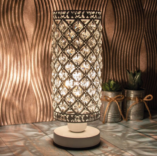 White Jewelled Touch Sensitive Lamp Melt Burner Electric Aroma Melt Warmer